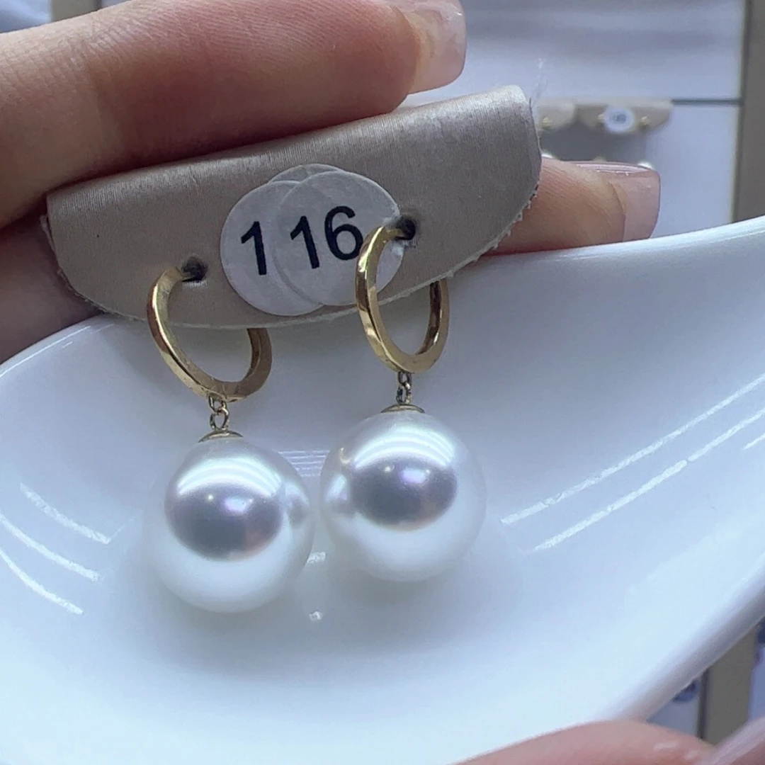 淡水珍珠耳饰18K金镶嵌