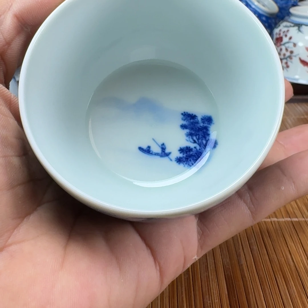 东***天瓷片当代景德镇陶瓷手绘茶具