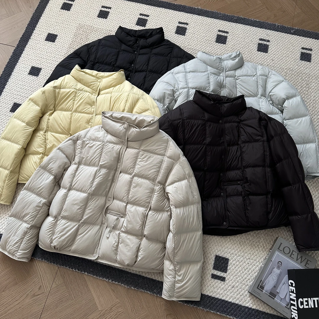 【米可家】韩系按扣小口袋90白鸭绒小立领羽绒服外套A188