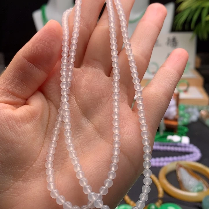 翡翠未镶嵌项链天然缅甸A货翡翠卡3.7mm