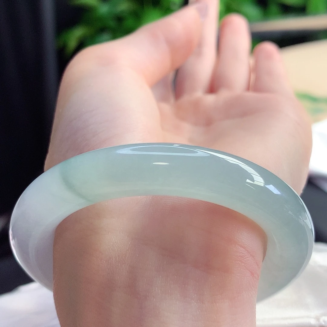 未镶嵌手镯翡翠天然A货翡翠53-54冰透绝美 晶莹剔透28号