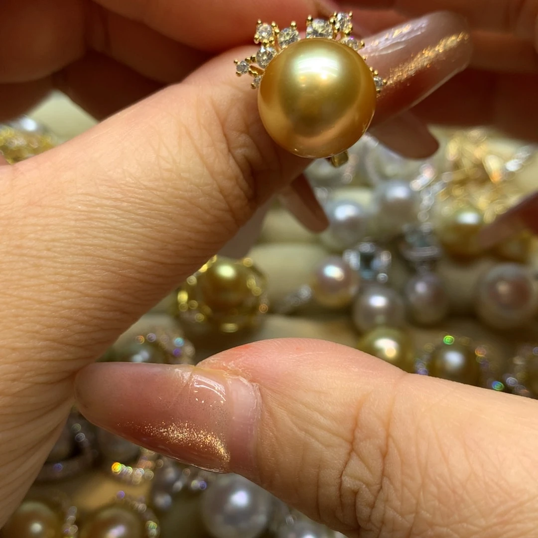 银S925镶嵌戒指海水珍珠