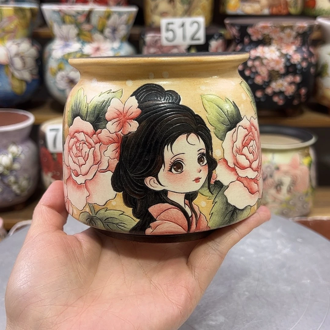 景德镇炫彩手绘口10高10