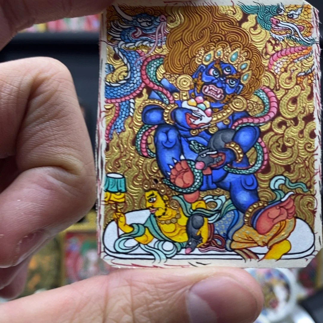 纯手绘彩唐工艺黑财神