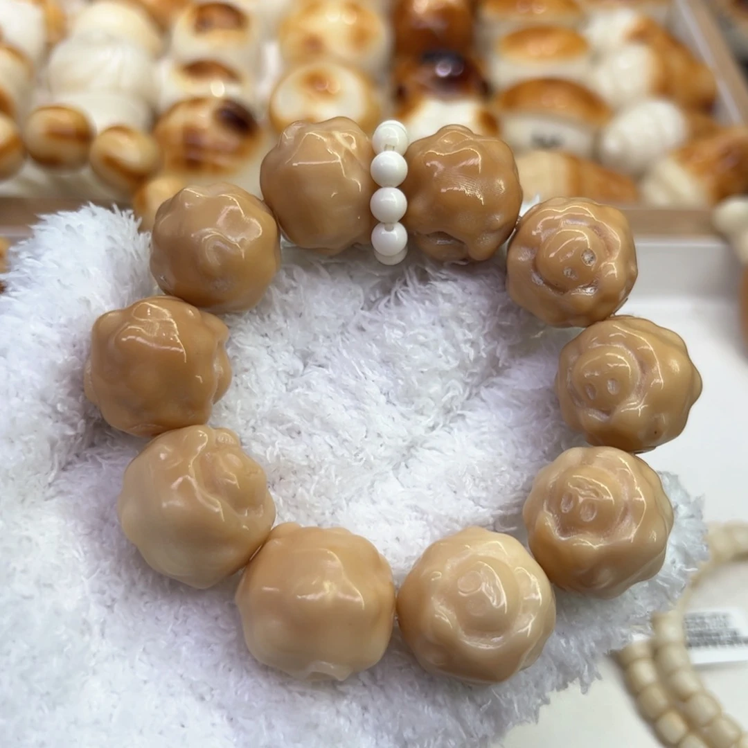 菩提根/象牙果手串109 象牙果原果溏心小羊微瑕