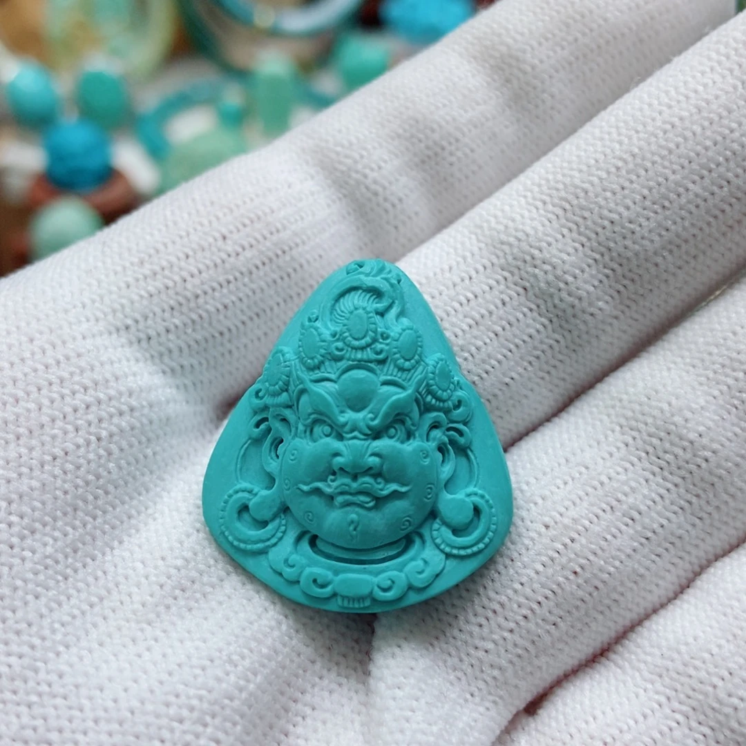 绿松石未镶嵌黄财神