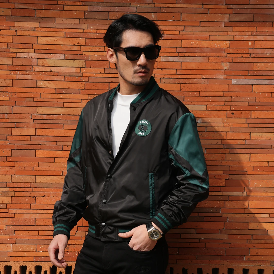 早春户外薄款男士棒球领夹克外套潮流休闲宽松撞色25W8882高级感