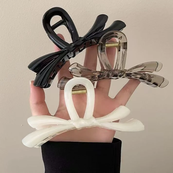 【Muusu】新款蝴蝶结果冻色抓夹后脑勺百搭气质发饰