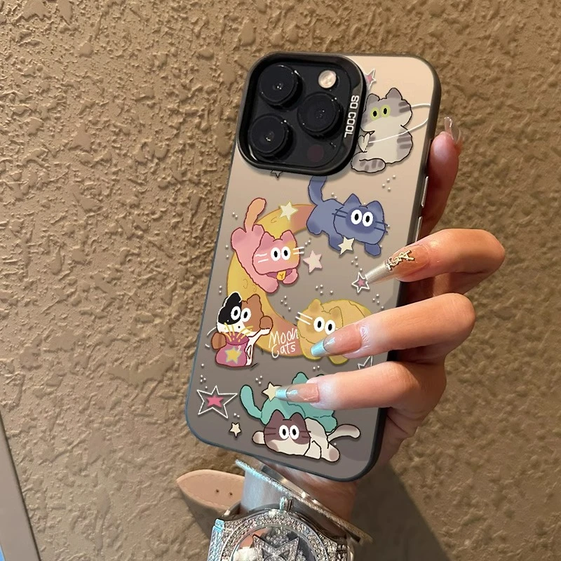 彩银月亮猫iphone17promax手机壳15苹果16pro防摔14卡通13新款12P