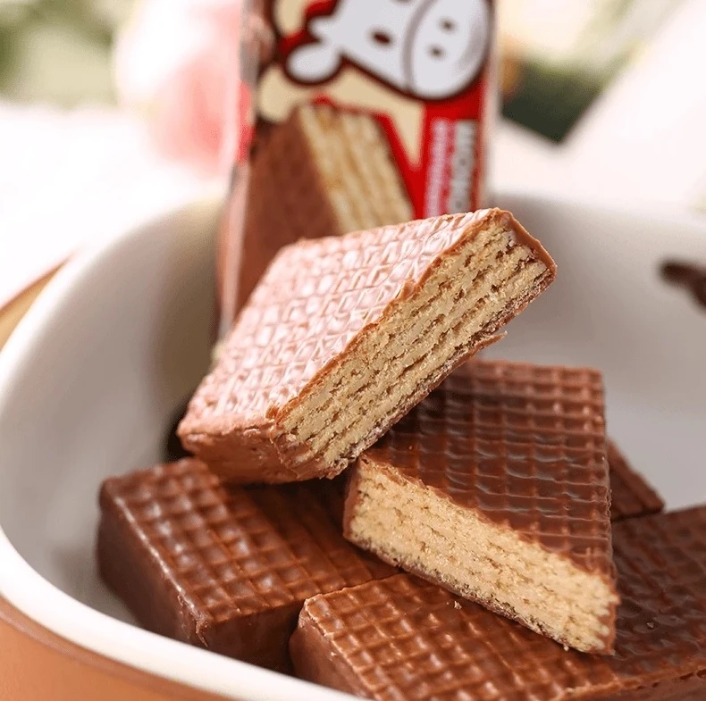 【小伊甄选】俄罗斯巧克力味大牛威化饼干独立包装528克*2袋休闲