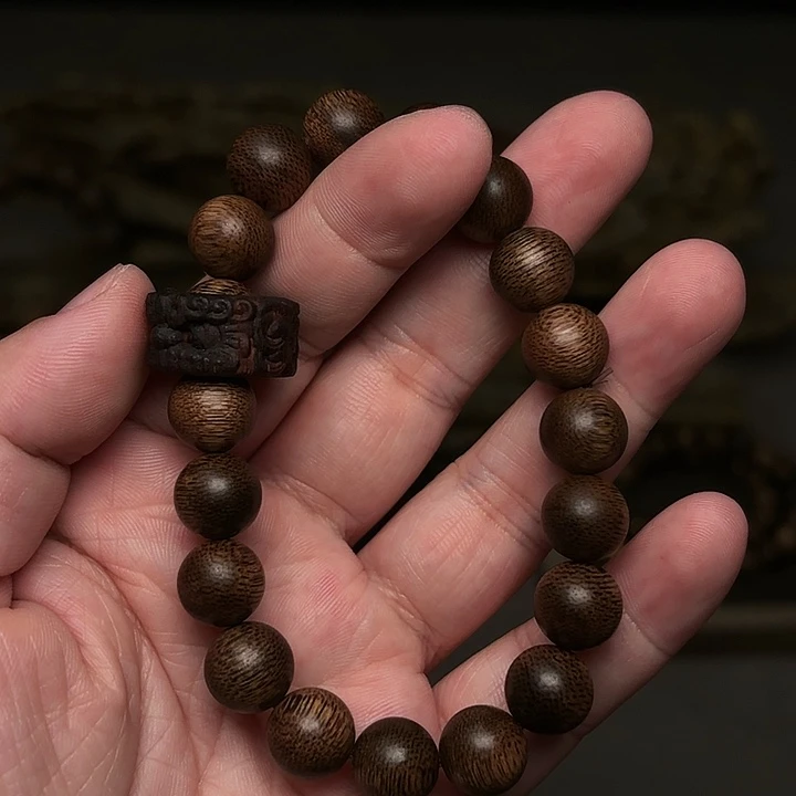 沉香手串富森红土帝王料1.0➕降真香跑环
