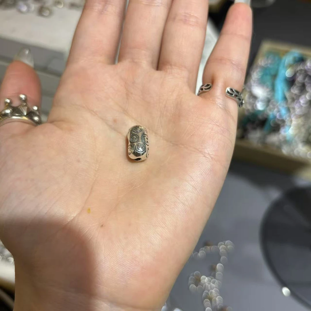 925银耳饰 笑脸项链扣头