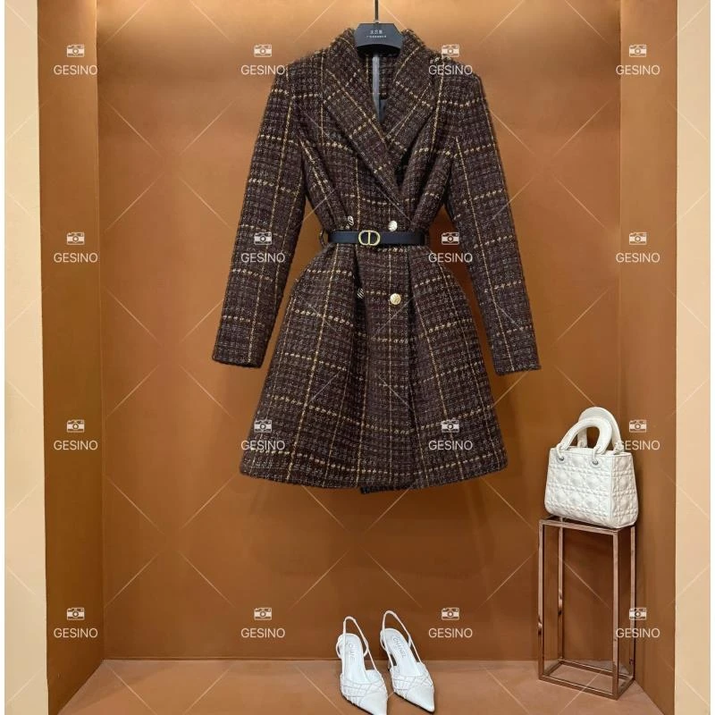 【闵闵】秋冬气质轻奢时尚设计师中长款大衣QD-2025001