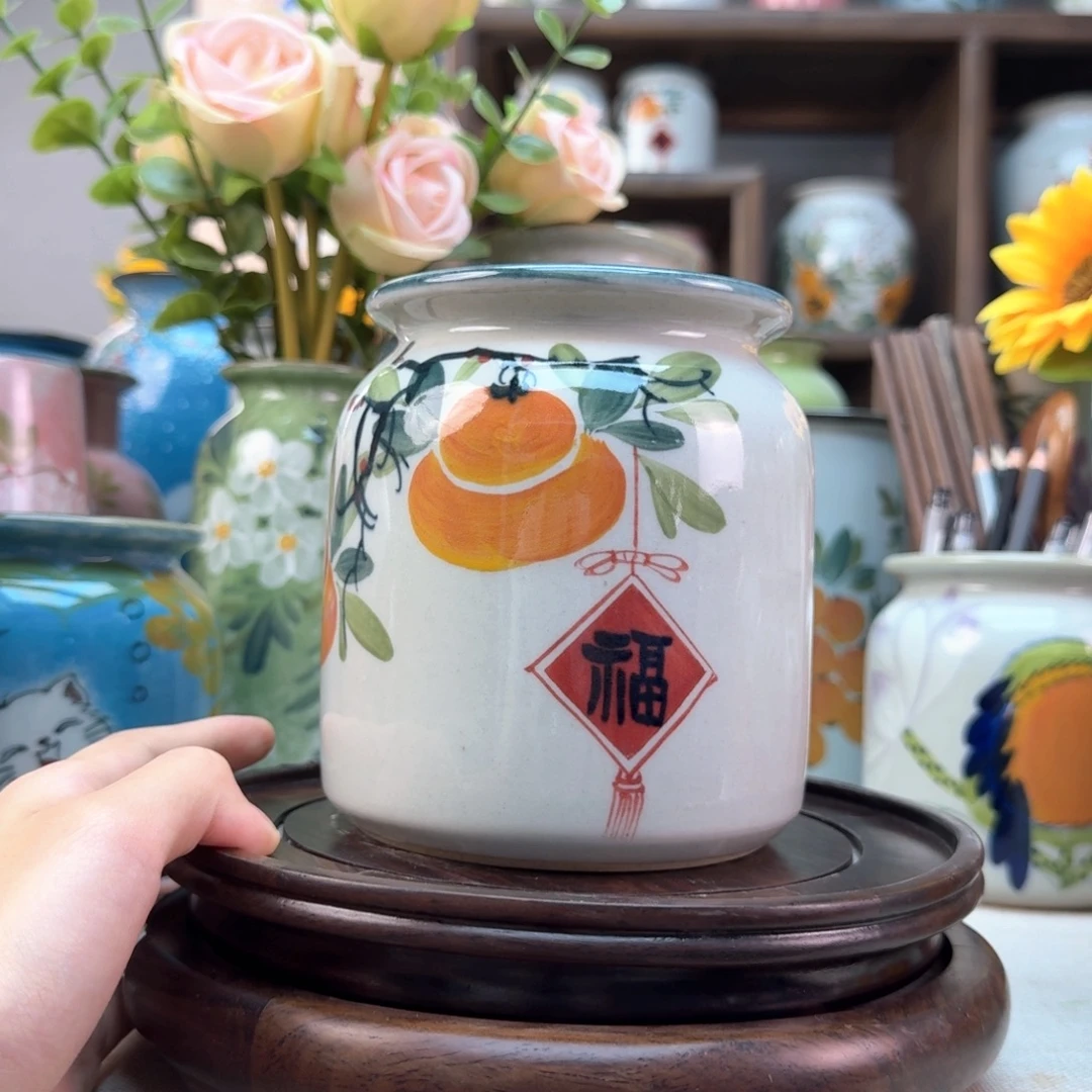 景德镇纯手绘陶瓷花瓶