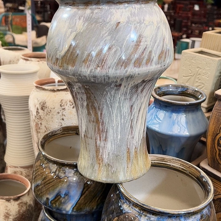 景德镇精品花盆栽口14高26