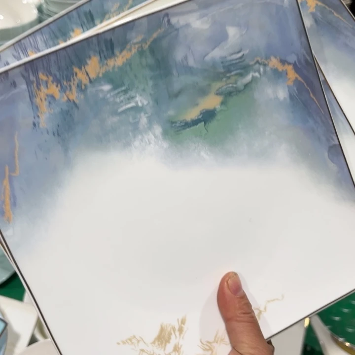 瓷片八寸海派盘四个微瑕