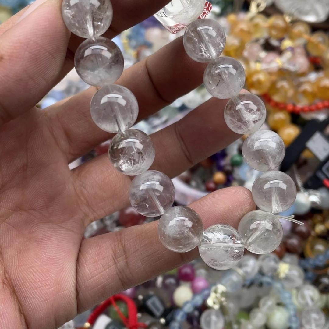 银S925镶嵌手链烟晶