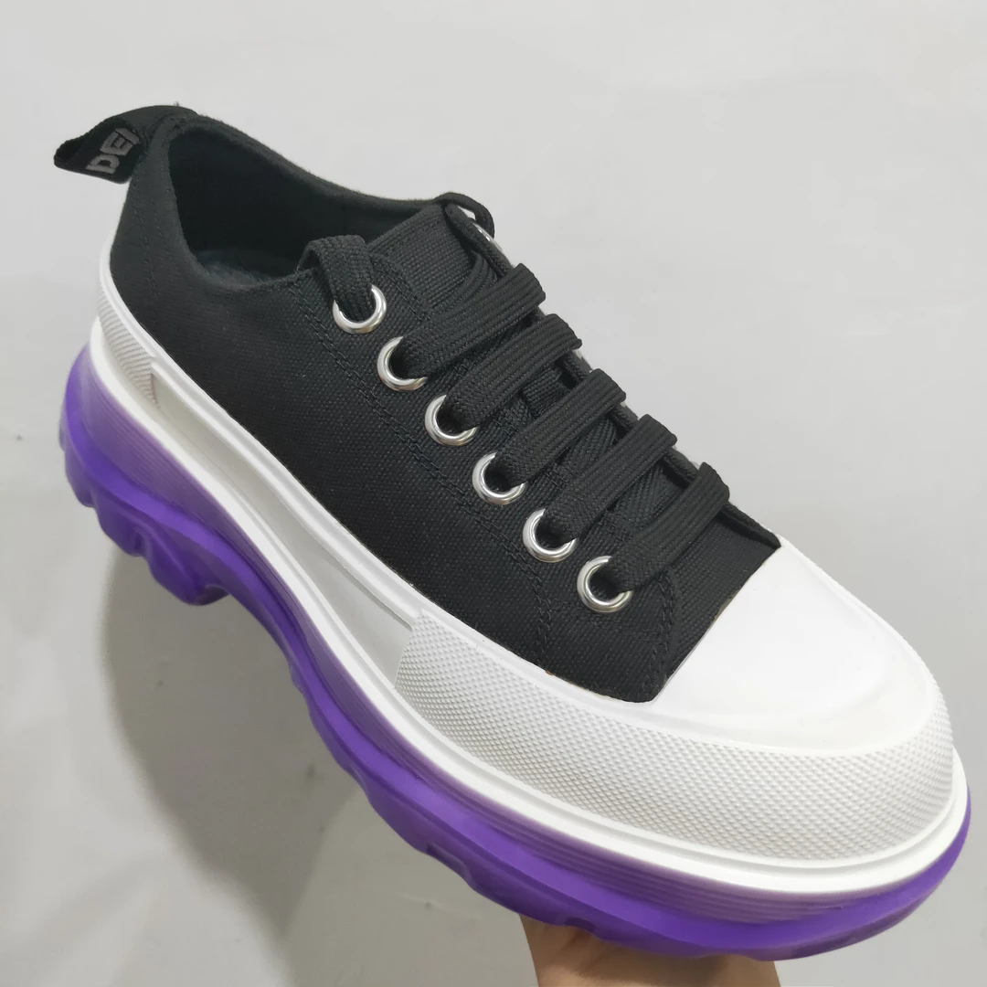 【老彭同学】果冻底增高厚底帆布鞋6125M81001