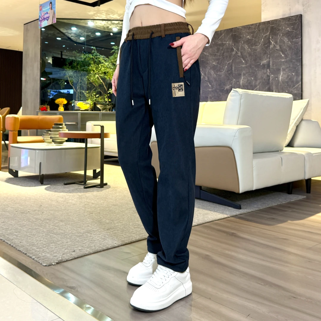 长裤秋季冬季直筒休闲裤男士百搭加厚潮流宽松时尚国潮加绒