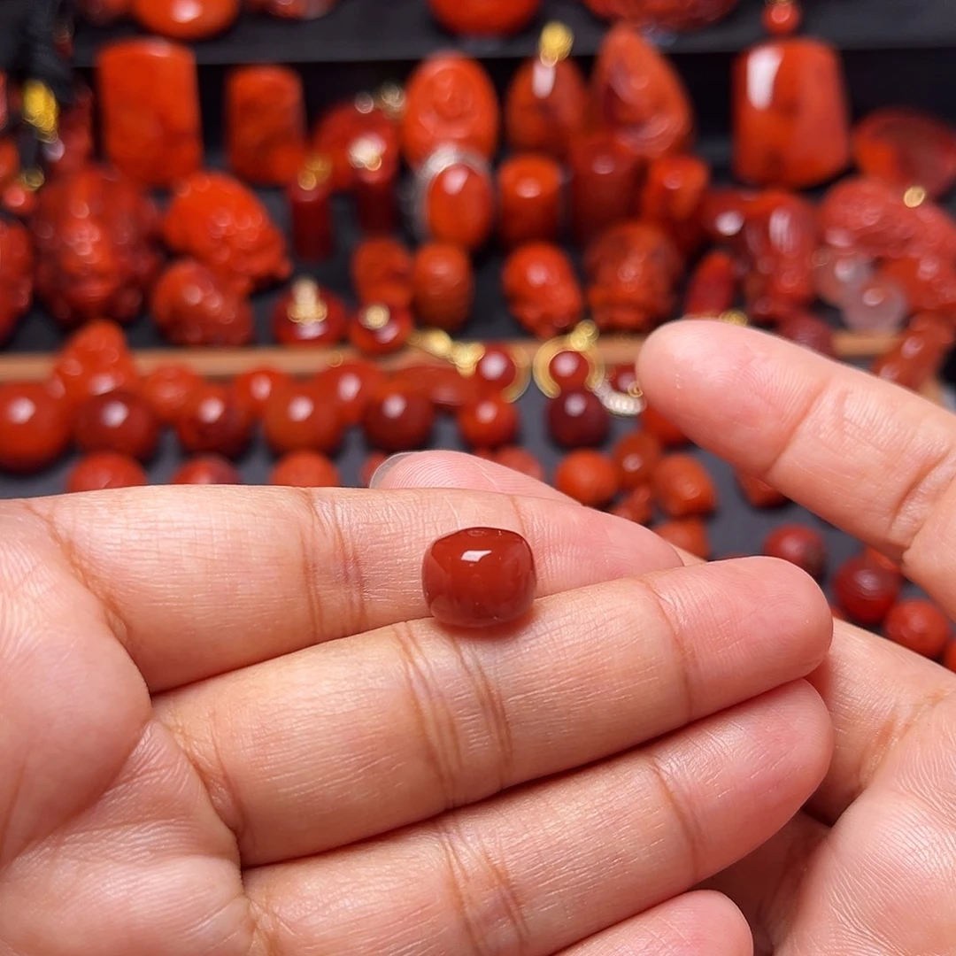 南红玛瑙未镶嵌配饰火焰纹老型11.3mm