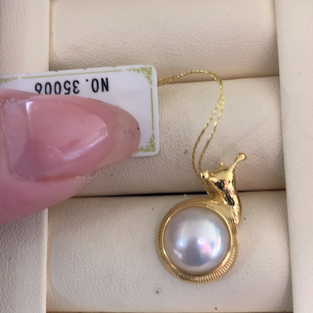 银S925镶嵌拼合珍珠（马贝珠）发饰