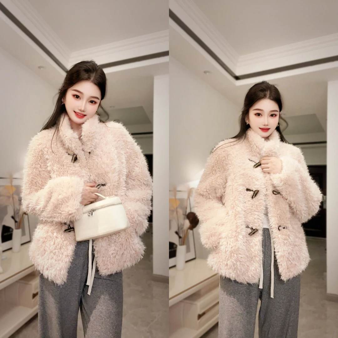 2025新款环保毛毛外套短款百搭气质韩版