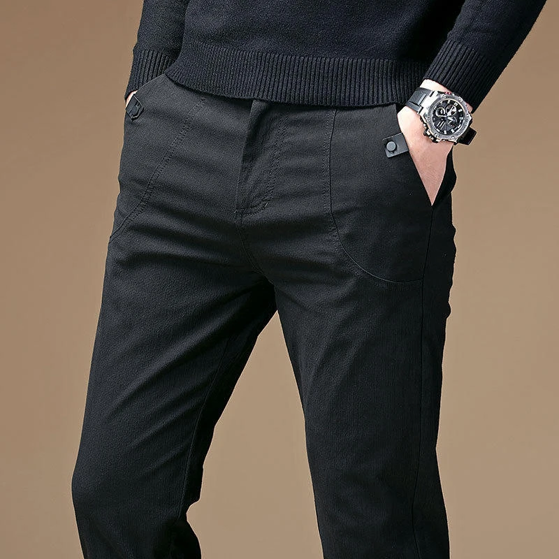 男士休闲裤男裤子男韩版潮流2020新款修身直筒长裤男小脚裤子