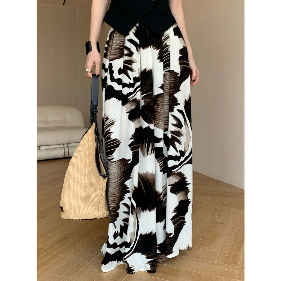 JIJINQI时尚气质休闲显瘦百搭春夏度假印花宽松半裙女JD02BZPT957