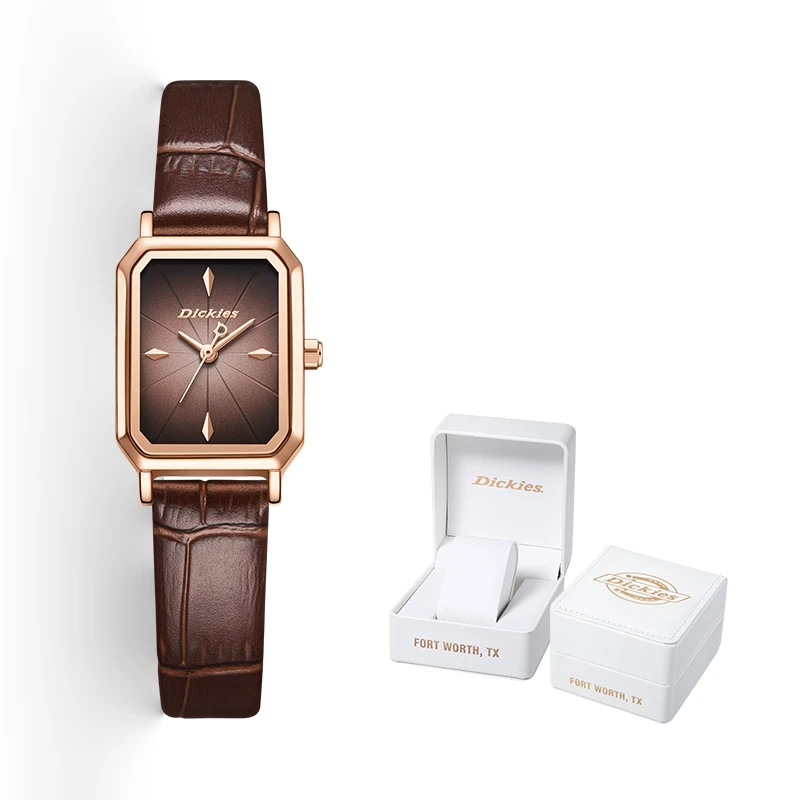 Dickies轻奢复古气质女士石英手表防水小方表优雅腕表礼物CL-659