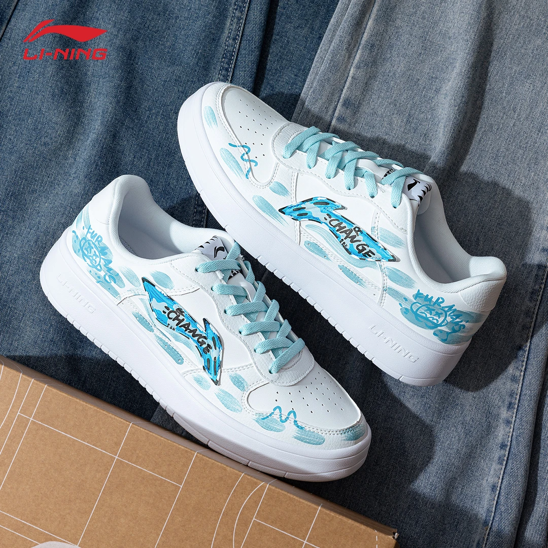 【定制球鞋】李宁浮舟美式涂鸦男鞋手绘街头潮流休闲时尚百搭运动鞋