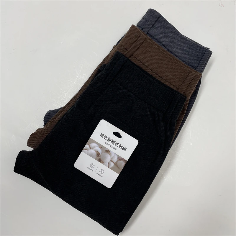 【棉+粘纤维】撤柜断码春夏季新款男士灯芯绒宽松直筒休闲长裤百搭