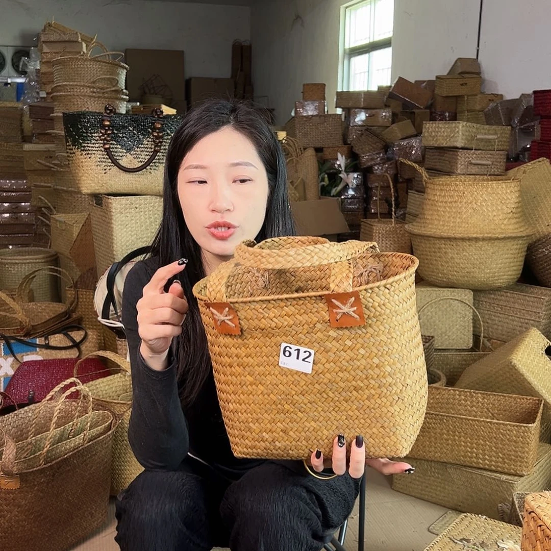 草编草编包/草编收纳盒带瑕疵