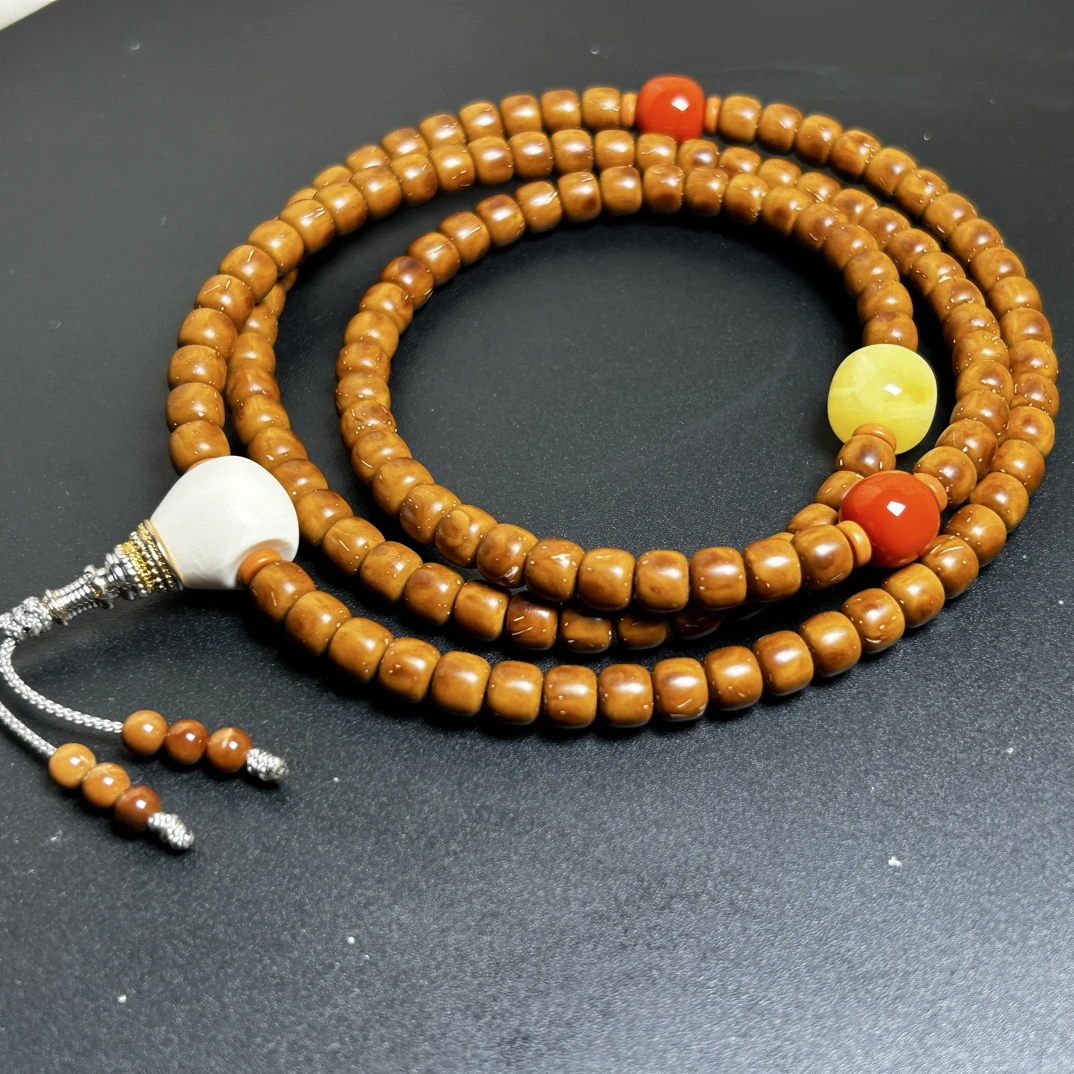 实心紫金鼠纯肉鼠尖料满配文玩手串6.1mm脖挂手串紫金鼠手串