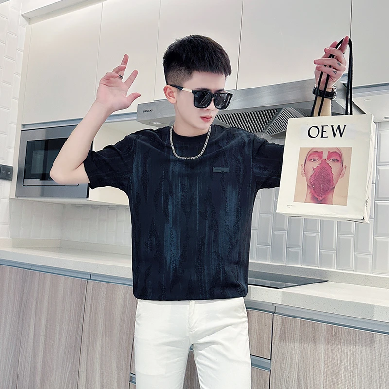 短袖男款爆款2025新款夏季潮牌T恤上衣时尚百搭半袖痞帅休闲男装