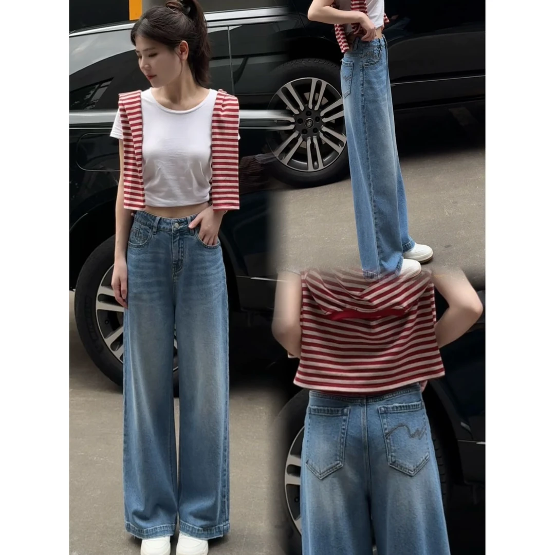 阿雅家97Y90刚刚好（甩甩裤）百搭显瘦韩版休闲裤子牛仔裤