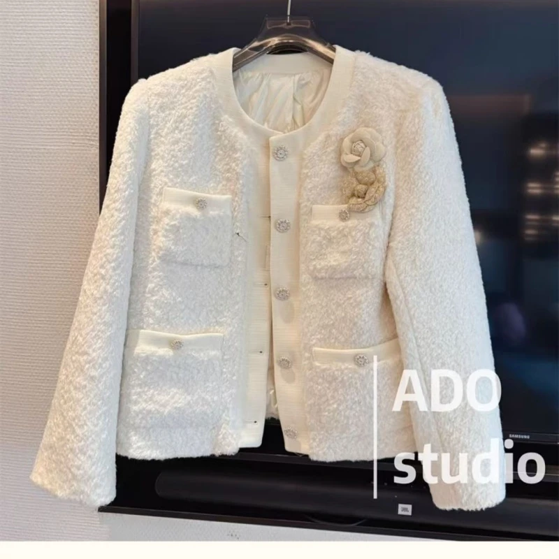 冬季高级感小香羽绒小香风外套气质白色轻奢时尚名媛秋冬百搭法式