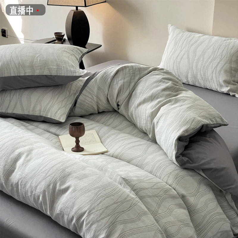 水星家纺适用A类1三层纱全棉四件套纯棉床单2025新款床笠被套学生