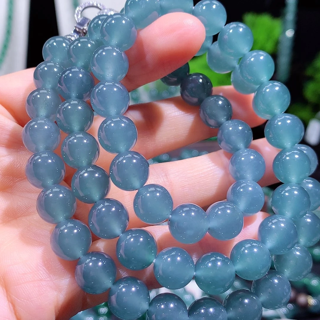 翡翠未镶嵌手链天然a货翡翠项链10mm