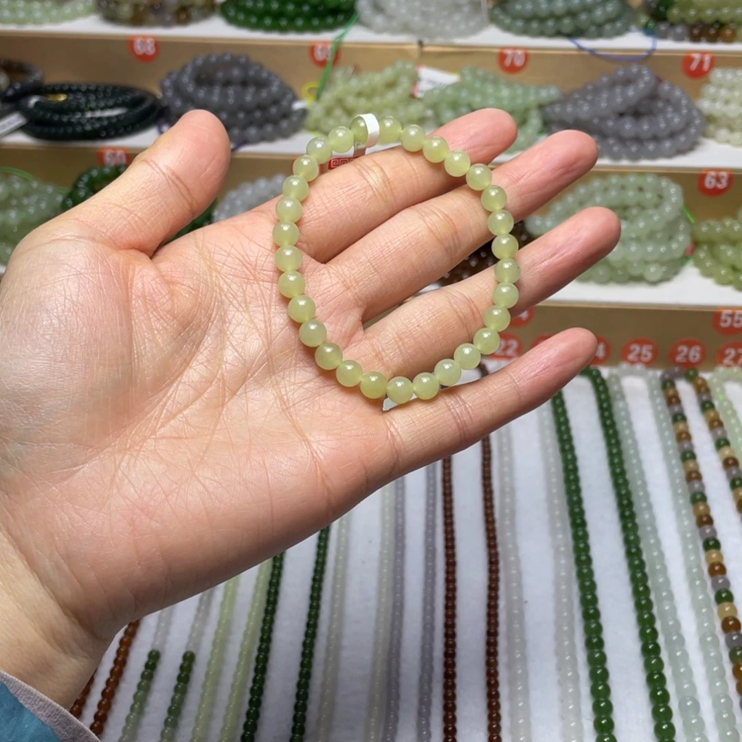 和田玉未镶嵌手链6mm