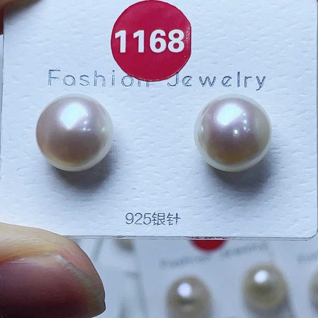 银S925镶嵌淡水珍珠耳饰