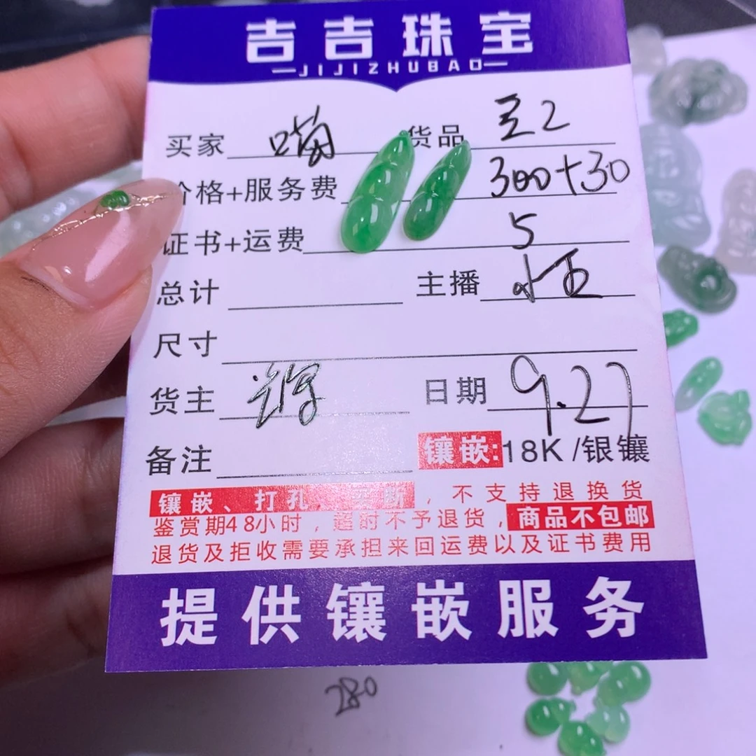 喵***宝翡翠未镶嵌颈饰豆