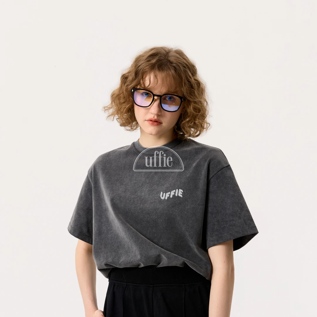 UFFIE 于绘 圆领饰水洗T恤