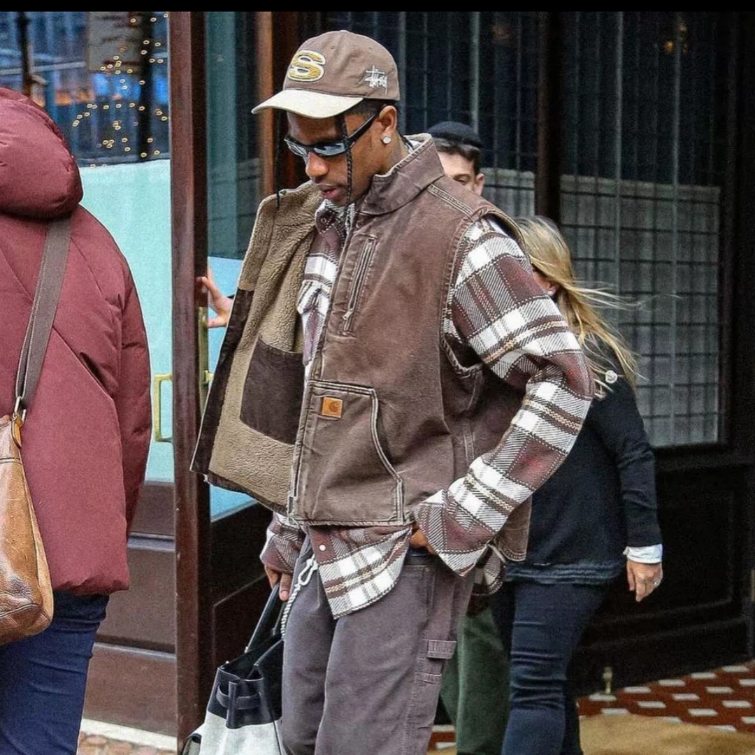 travis scott同款stussy棕色鸭舌帽