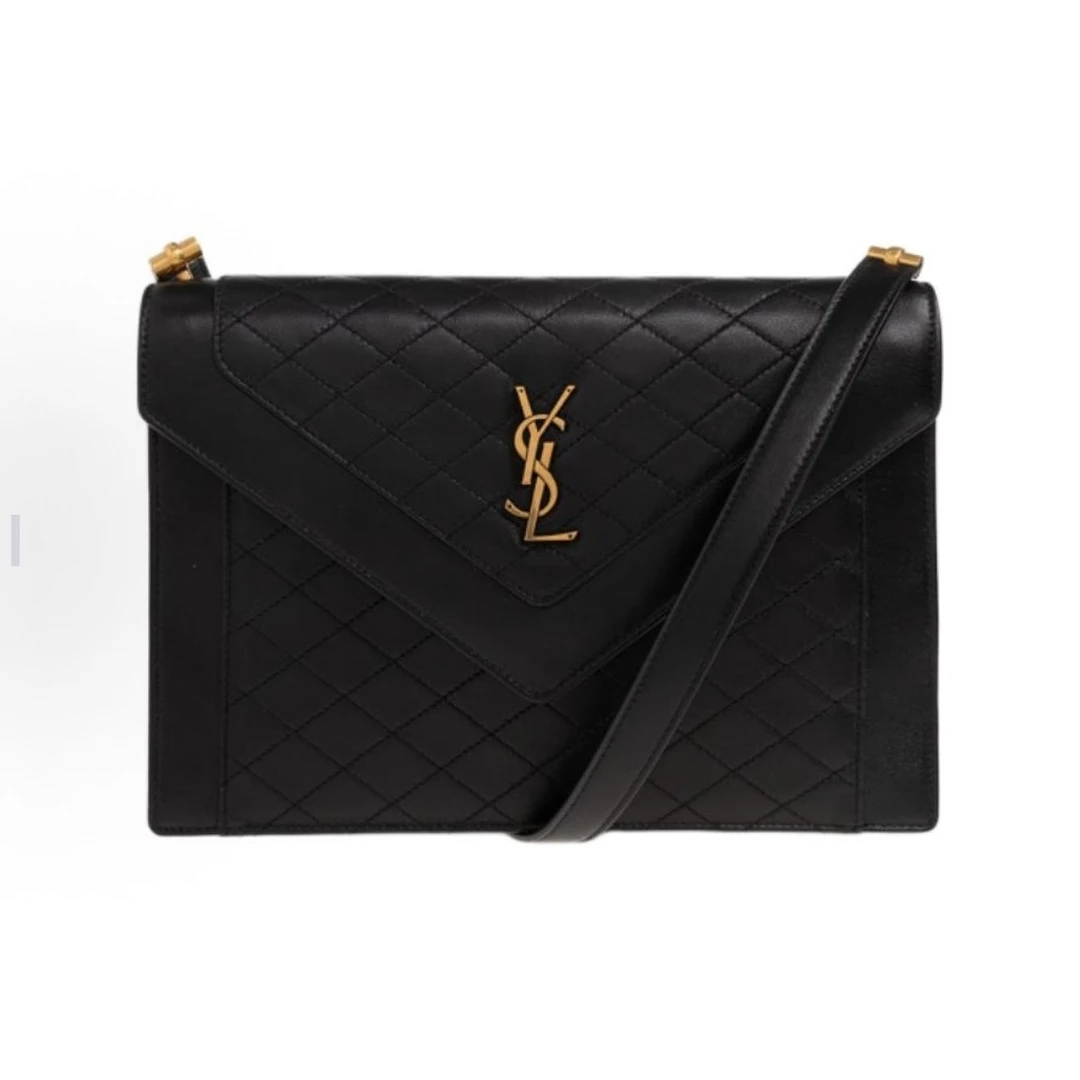 99新 YSL/圣罗兰 黑金Gabby中号/单肩斜挎包/B3222