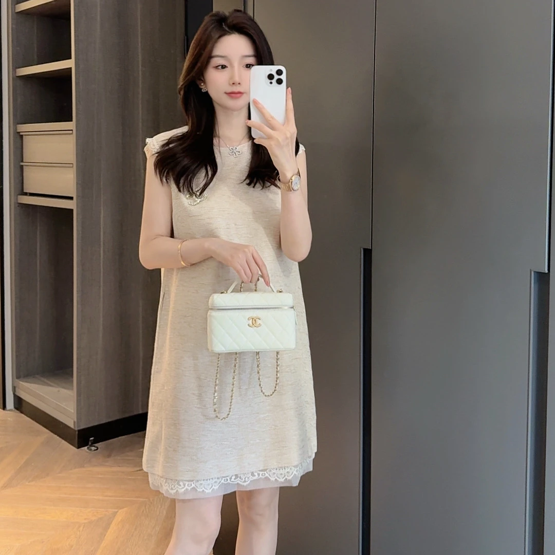 【大静静】蕾丝花边优雅气质小香显瘦连衣裙1419