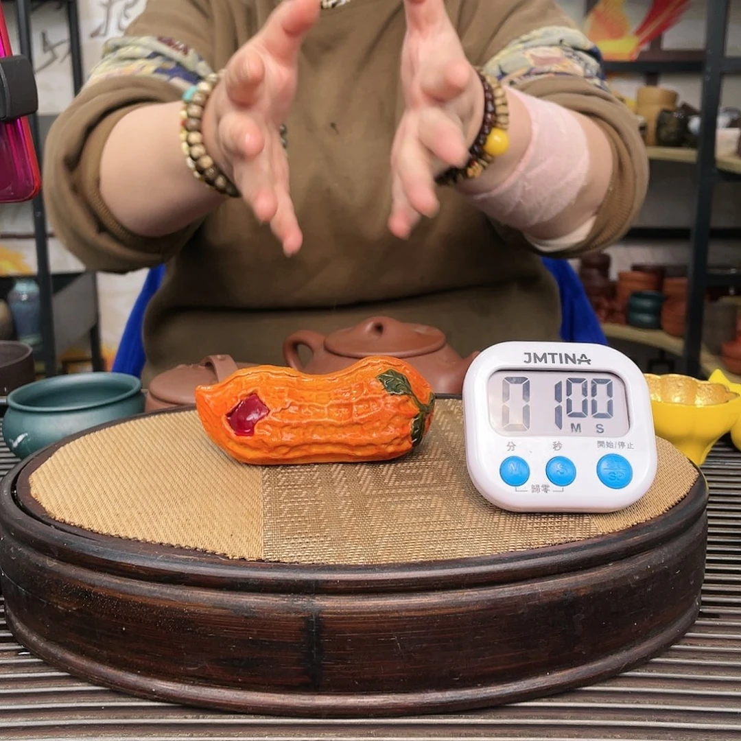 紫砂茶壶变色早生贵子茶宠