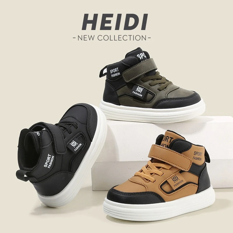 儿童运动鞋2025春秋新款男童休闲鞋高帮女童板鞋轻便软底宝宝鞋单