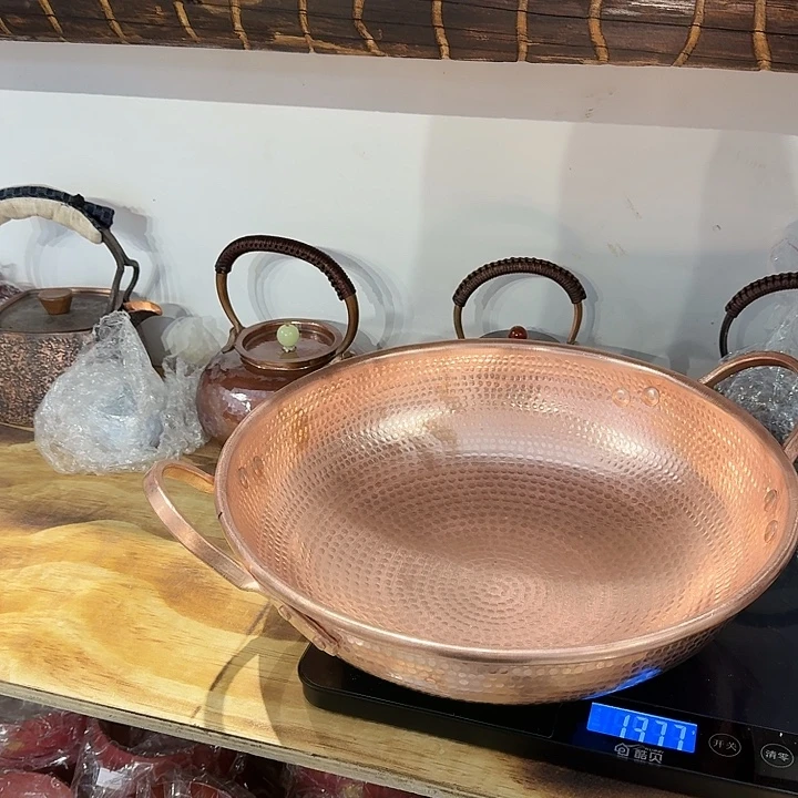 十***哥紫铜手工双耳锅32口径