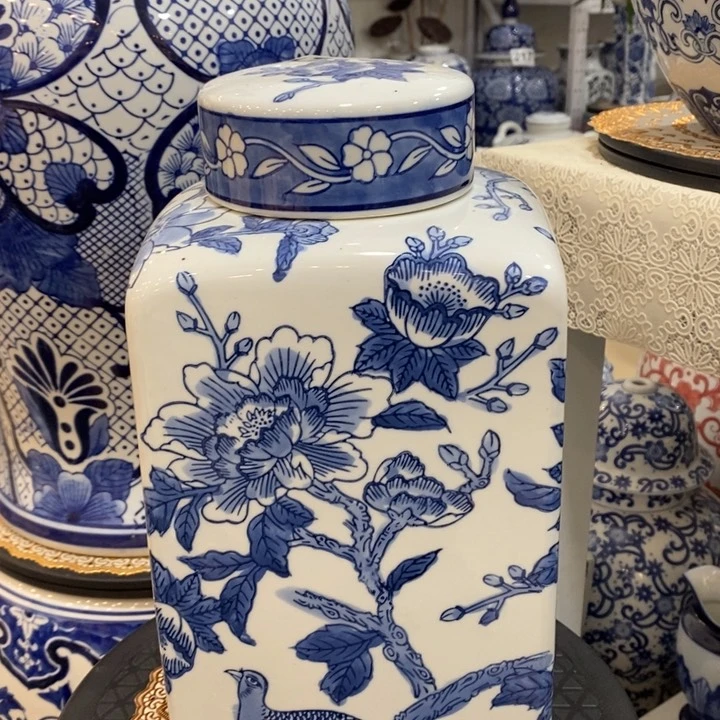 【闪购商品】摆件超*青花瓷陶瓷罐摆件