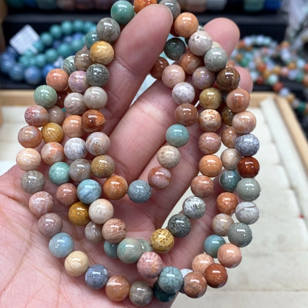 硅化珊瑚（珊瑚玉）手链未镶嵌005